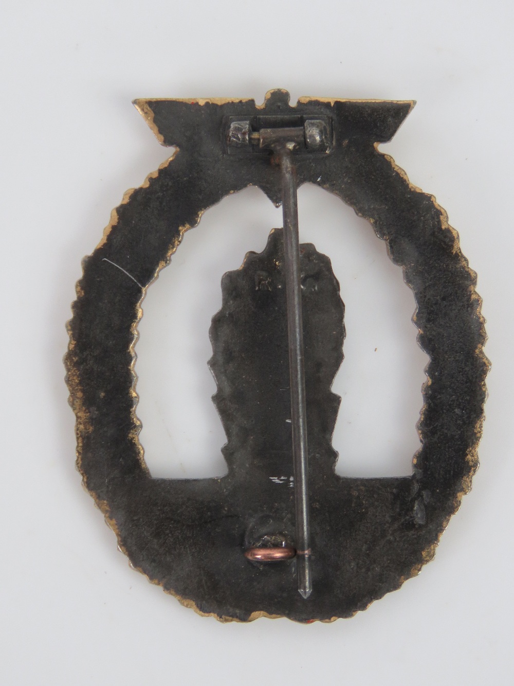 A WWII German Mine Sweeper badge having makers mark upon. Together with a pennant flag. - Image 3 of 4