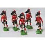 Five Britains 1988 lead toy soldiers Black Watch Highlanders figures.