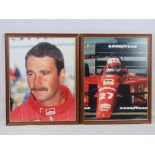 Two framed Nigel Mansell colour prints,