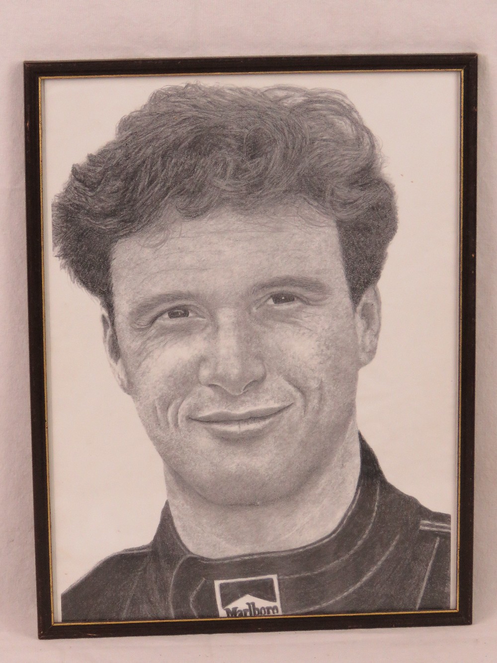 A print of a pencil drawing of Eddie Irv