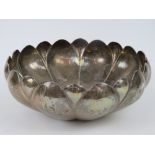 A Mexican silver centrepiece bowl of floral form, stamped Sterling,