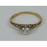 A 14ct gold diamond solitaire ring, the claw set brilliant cut diamond approx 0.4ct (4.