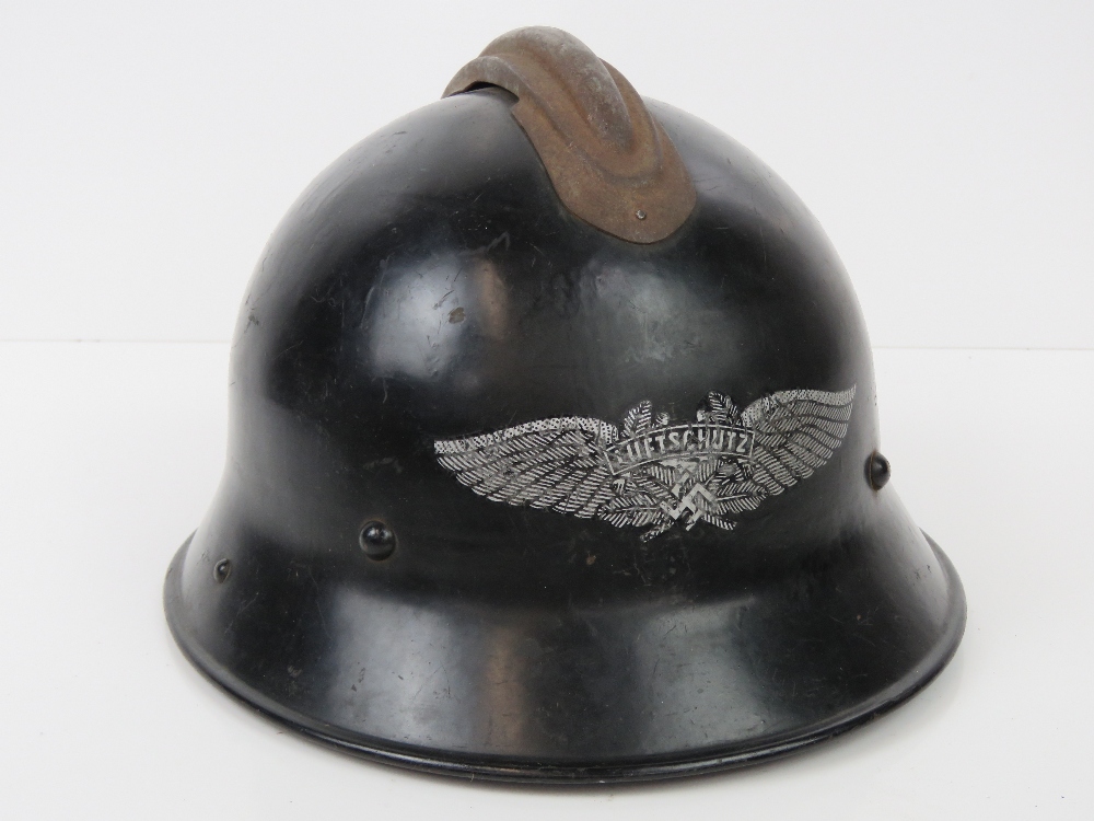 A WWII German Luftschutz Home Guard helm