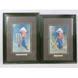 A pair of c1930s cricketing themed carto