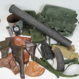 A quantity of militaria including; German 7.5 flack shell and East German torch.
