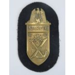A WWII German Narvik Shield military decoration awarded to all German forces that took part in the