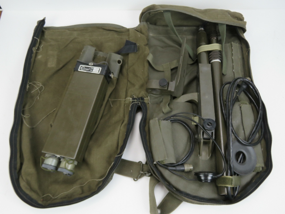 A German Bundeswehr issue land mine/metal detector made by Ebinger, in original carry bag.