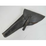 An American Civil War butt forward cavalry cross draw percussion pistol holster,