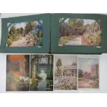 A vintage postcard album containing a quantity approx 114 early 20th century floral,