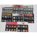 Eight Royal Mail mint presentation pack stamps with matching stamp sets; 'Occasions',