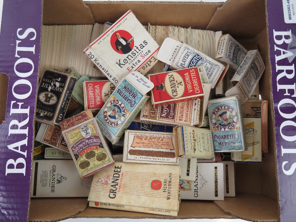 A quantity of vintage cigarette packets including; Players Weights, Archers Navy Cut,