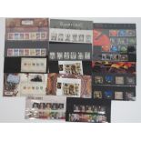 Five Royal Mail mint presentation pack stamps with matching stamp sets; 'Harry Potter',