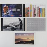 Five Royal Mail commemorative prestige stamp books; '50 Years of Doctor Who', 'Roald Dahl',