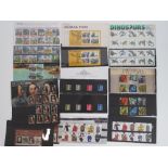 Seven Royal Mail mint presentation pack stamps with matching stamp sets; 'Definitive Stamps',