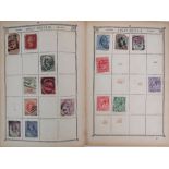 A vintage stamp album of Victoria and 19th / early 20th century world stamps, stuck down,