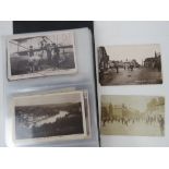 An album of approx 190 early 20th century vintage postcards including; naval and army airships,