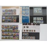 Four Royal Mail mint presentation pack stamps with matching stamp sets;'Sealife',