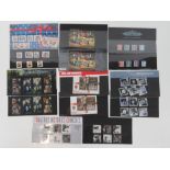 Six Royal Mail mint presentation pack stamps with matching stamp sets; 'Definitive Stamps',