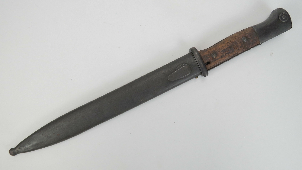 A WWII German Mauser K98 rifle bayonet m