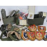 A quantity of assorted militaria includi