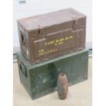 Two large Royal Artillery transit cases,