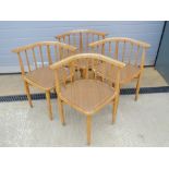 A set of four retro Centa corner type turned chairs.