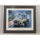 Print; 'Jordan Clean Sweep' by Michael Turner featuring the Jordan victory at Spa in 1998,