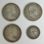 Two silver George III bull head half crowns each for 1816, 31mm dia,