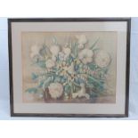 Watercolour; a large study of flowers, signed lower left Ingrid Sunbergbuch 1933, 49 x 64cm.