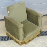 An upholstered childs chair of square form c1960s.