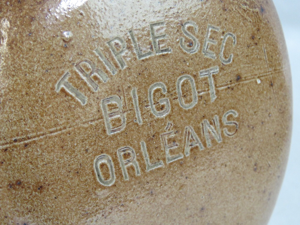 A square shaped stoneware triplesec Bigot Orleans jug, 17cm high. - Image 2 of 2