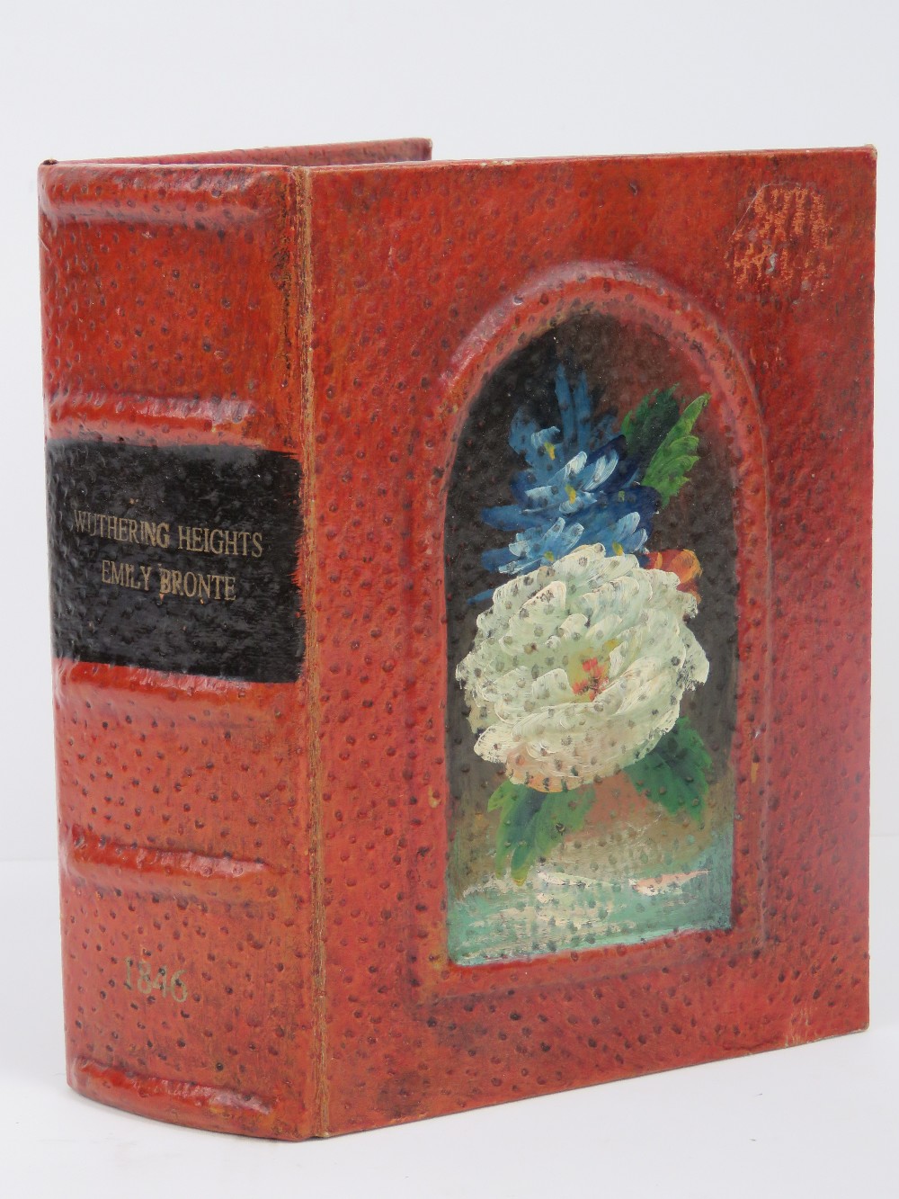 A decorative storage box in the form of a book, 'Wuthering Heights Emily Bronte',