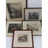 A quantity of steel engraved prints including 'Setter and Grouse', 'Dog in the Shadow',