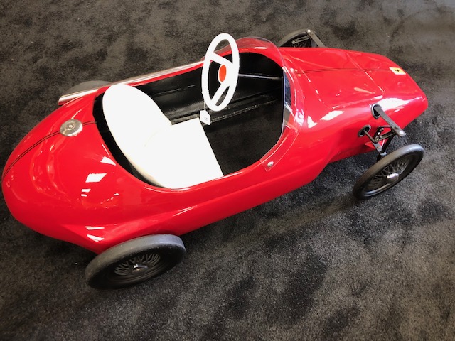 A Tri-ang Ferrari pedal race car C1960s. Finely detailed metal body measuring 120cm in length. - Image 3 of 3