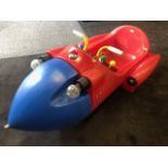 A rare Tri-ang Moon Rocket pedal car C1960s with dual steering.
