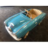 A rare Mosconica pedal car C1960s. Finely detailed metal body measuring 112cm in length.