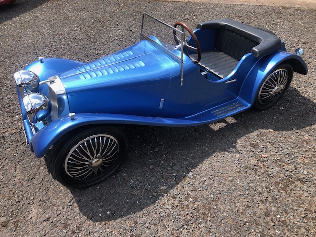 A superb hand-built chain-driven Jaguar SS 100 pedal car C1980s.