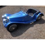 A superb hand-built chain-driven Jaguar SS 100 pedal car C1980s.