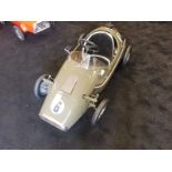 A Tri-ang Vanwall pedal race car C1960s. Finely detailed metal body measuring 120cm in length.