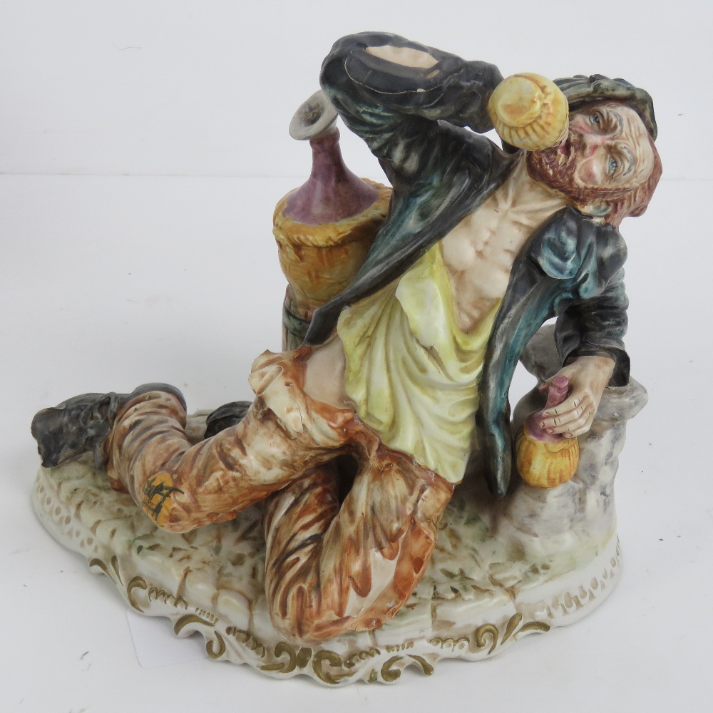 Three large Capodimonte porcelain figures being a man with hunting dog a/f, - Image 4 of 7