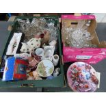 A quantity of assorted ceramics and glass ware including modern Delft pottery items,
