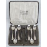 A set of six silver teaspoons, hallmarked Sheffield 1955,