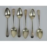 A set of six Georgian HM silver teaspoons, hallmarked 1806, 2.5ozt.