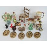 A quantity of assorted ceramics including; Sylvac bunny in green ground,