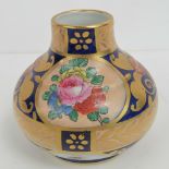 A hand painted nad gilded short vase by A.G. Harley-Jones Wilton Ware, standing 8cm high.