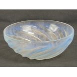 René Lalique (French, 1860-1945); an opalescent Poissons bowl,