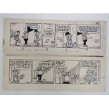 A pair of original Daily Express cartoon comic strips of Andy Capp by the cartoonist Reg Smithe,