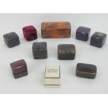 A quantity of vintage presentation jewellery boxes including 'E Halford & Son NOrthamptonshire'