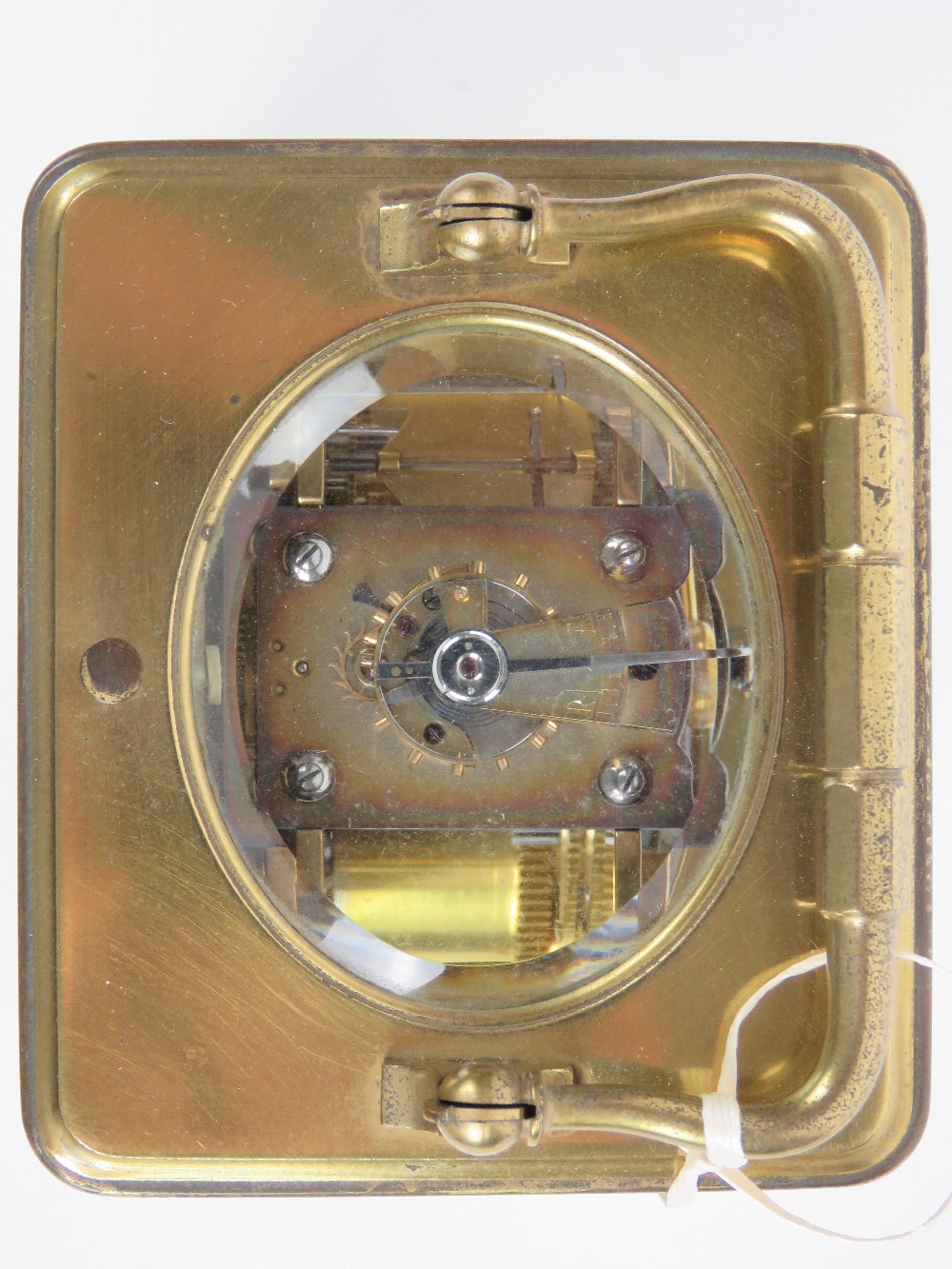 A five glass brass carriage clock having swing handle over, - Image 4 of 4