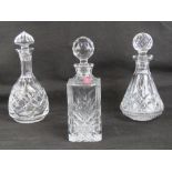 A Royal Albert square shaped cut glass decanter,